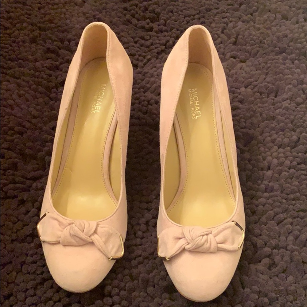 Michael Kors ballerina pink suede shoes